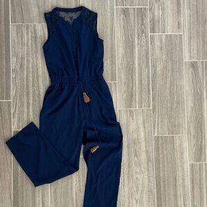Chic Navy Sleeveless Jumpsuit